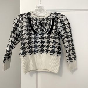 Zara Sequin Houndstooth Crop Sweater